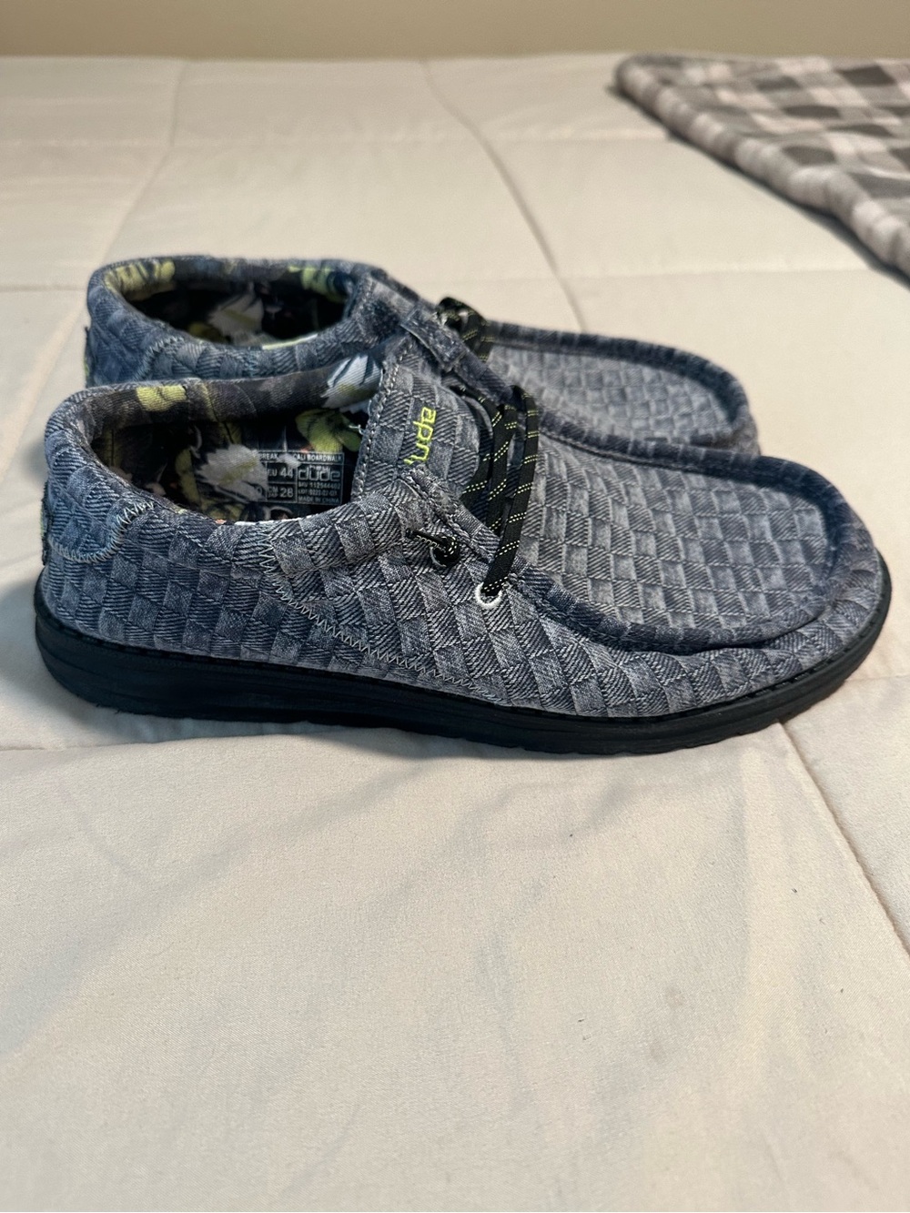 Hey Dude Men's Woven Grey Slip-On Loafers